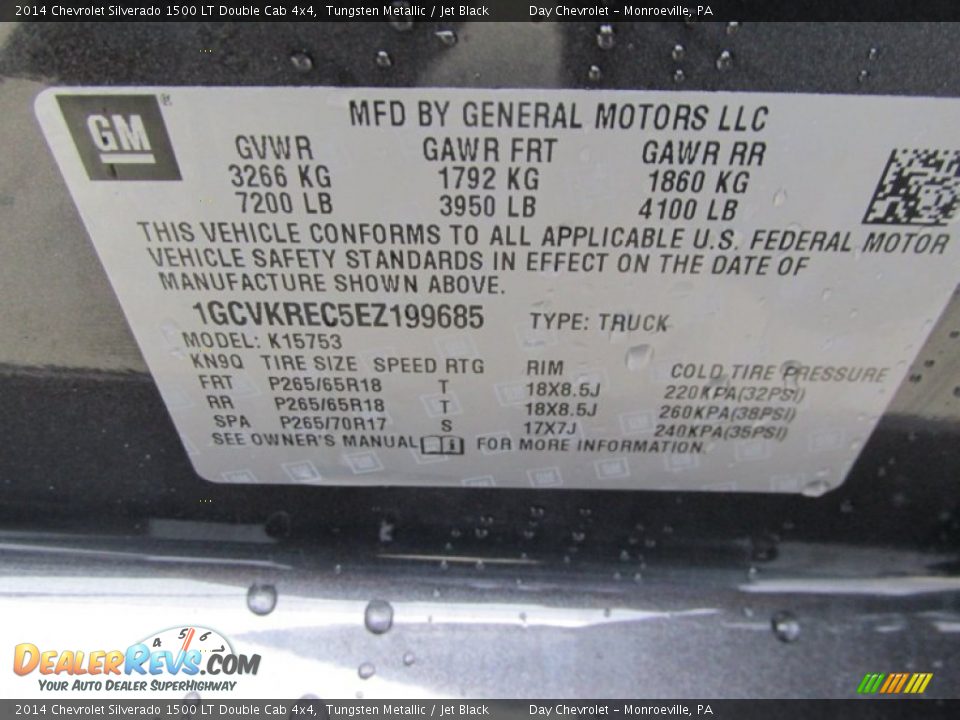 2014 Chevrolet Silverado 1500 LT Double Cab 4x4 Tungsten Metallic / Jet Black Photo #19