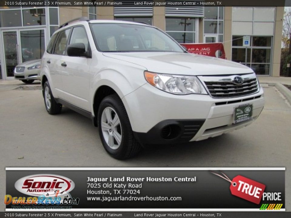 2010 Subaru Forester 2.5 X Premium Satin White Pearl / Platinum Photo #1