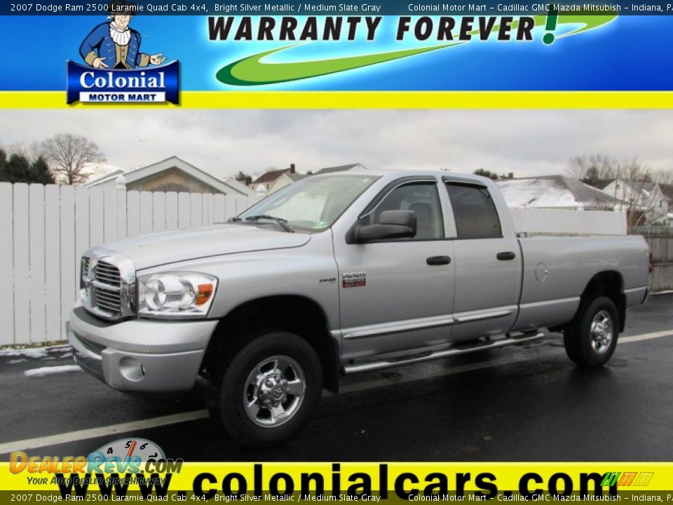 2007 Dodge Ram 2500 Laramie Quad Cab 4x4 Bright Silver Metallic / Medium Slate Gray Photo #1