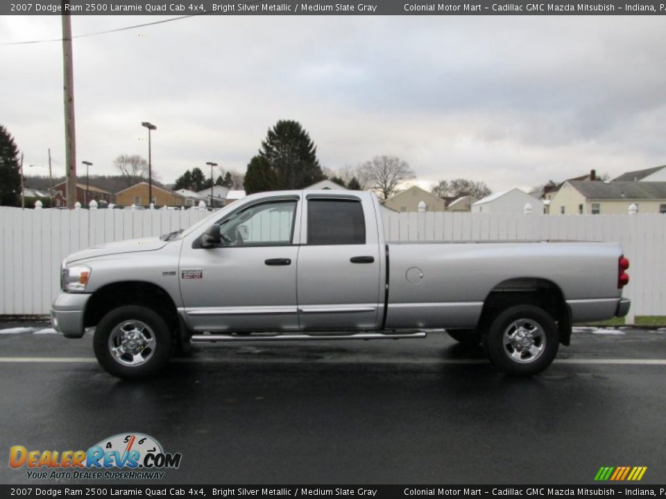 2007 Dodge Ram 2500 Laramie Quad Cab 4x4 Bright Silver Metallic / Medium Slate Gray Photo #2