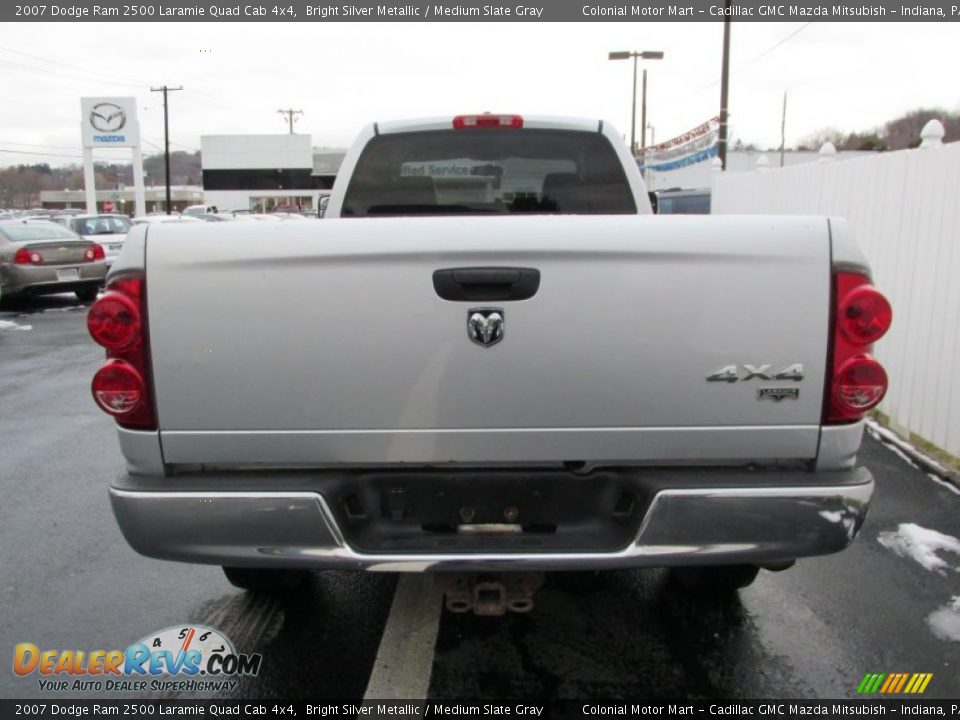 2007 Dodge Ram 2500 Laramie Quad Cab 4x4 Bright Silver Metallic / Medium Slate Gray Photo #5