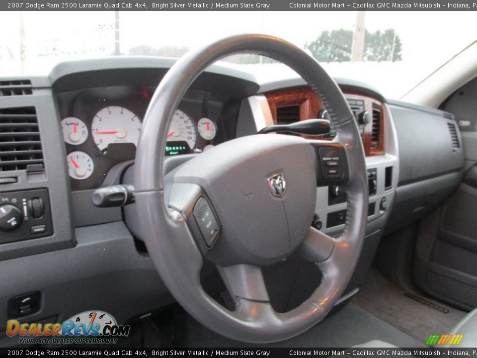 2007 Dodge Ram 2500 Laramie Quad Cab 4x4 Bright Silver Metallic / Medium Slate Gray Photo #14