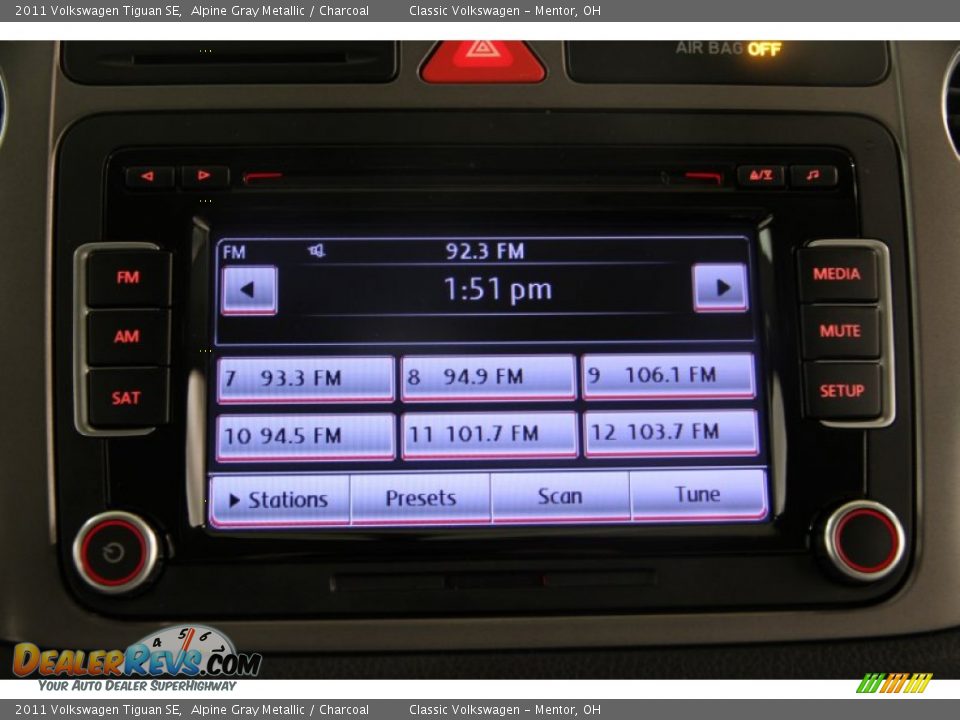 2011 Volkswagen Tiguan SE Alpine Gray Metallic / Charcoal Photo #12