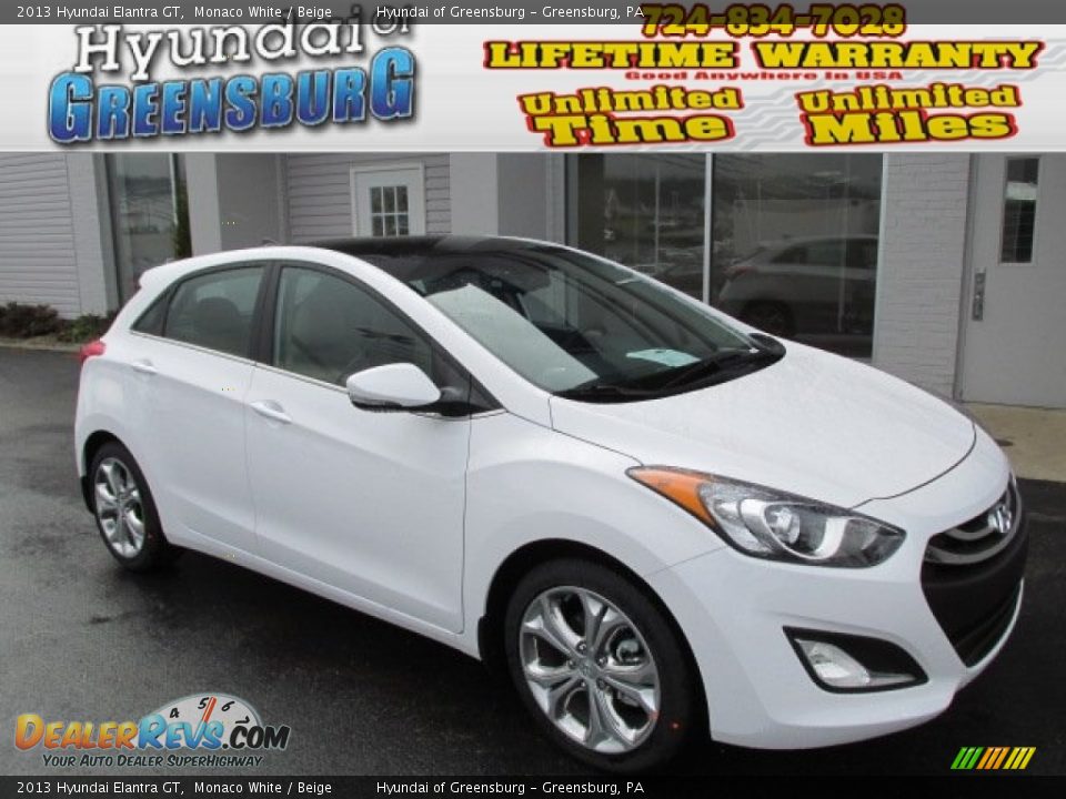 2013 Hyundai Elantra GT Monaco White / Beige Photo #1