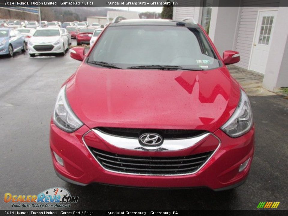 2014 Hyundai Tucson Limited Garnet Red / Beige Photo #4