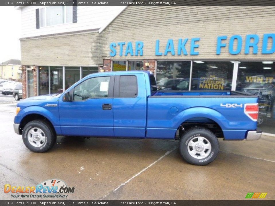 2014 Ford F150 XLT SuperCab 4x4 Blue Flame / Pale Adobe Photo #7