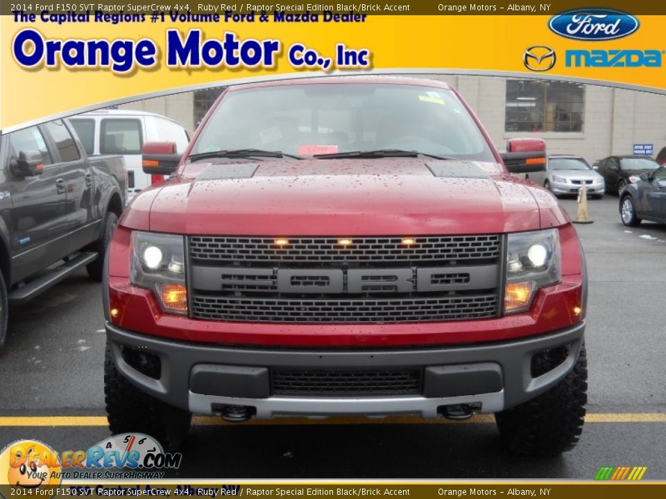 2014 Ford F150 SVT Raptor SuperCrew 4x4 Ruby Red / Raptor Special Edition Black/Brick Accent Photo #1