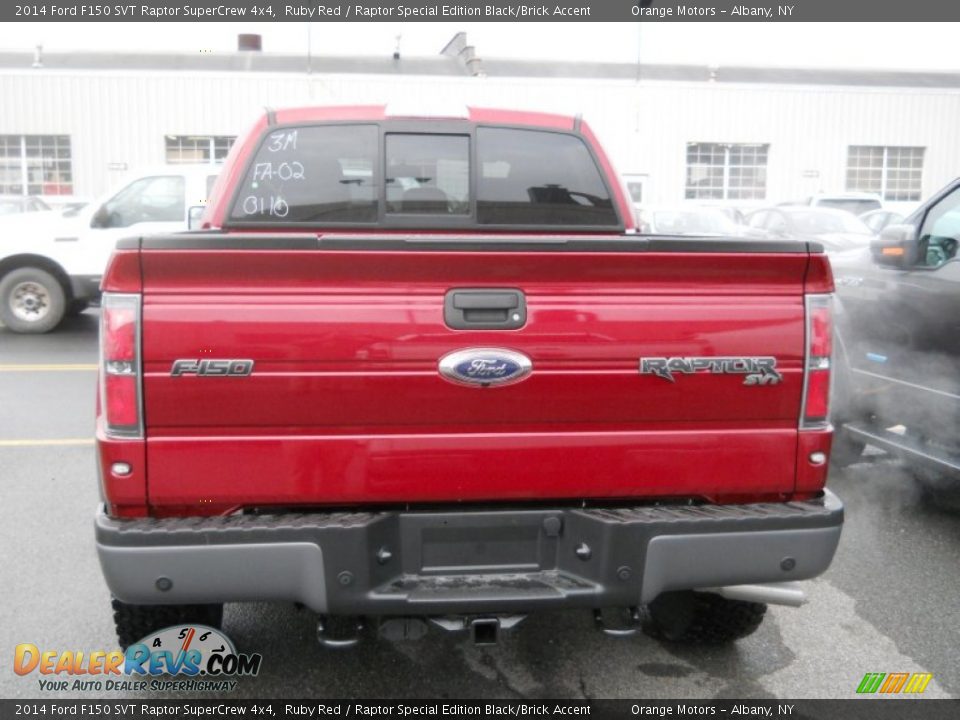 2014 Ford F150 SVT Raptor SuperCrew 4x4 Ruby Red / Raptor Special Edition Black/Brick Accent Photo #6