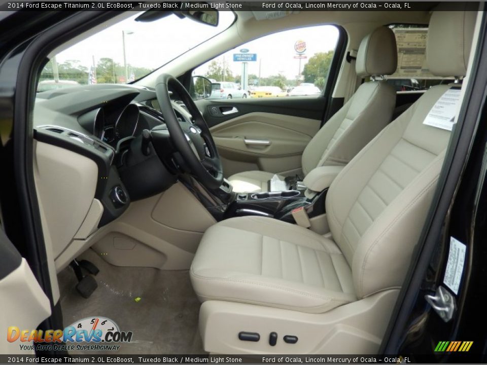 2014 Ford Escape Titanium 2.0L EcoBoost Tuxedo Black / Medium Light Stone Photo #6