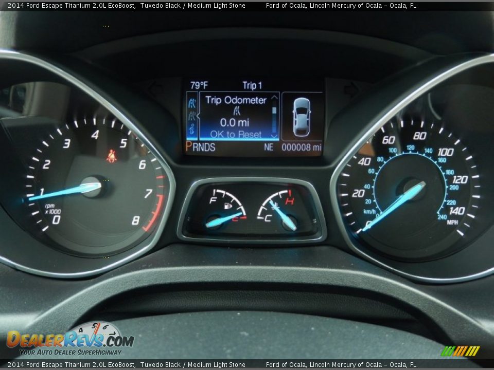 2014 Ford Escape Titanium 2.0L EcoBoost Tuxedo Black / Medium Light Stone Photo #9