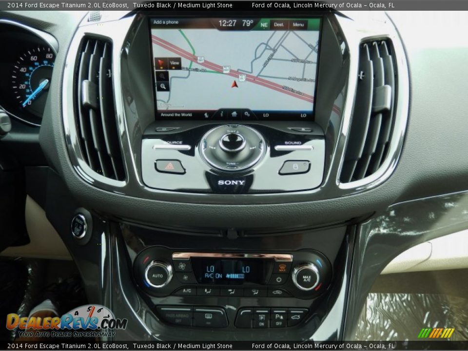 2014 Ford Escape Titanium 2.0L EcoBoost Tuxedo Black / Medium Light Stone Photo #10