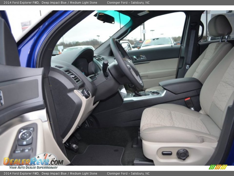 2014 Ford Explorer FWD Deep Impact Blue / Medium Light Stone Photo #5