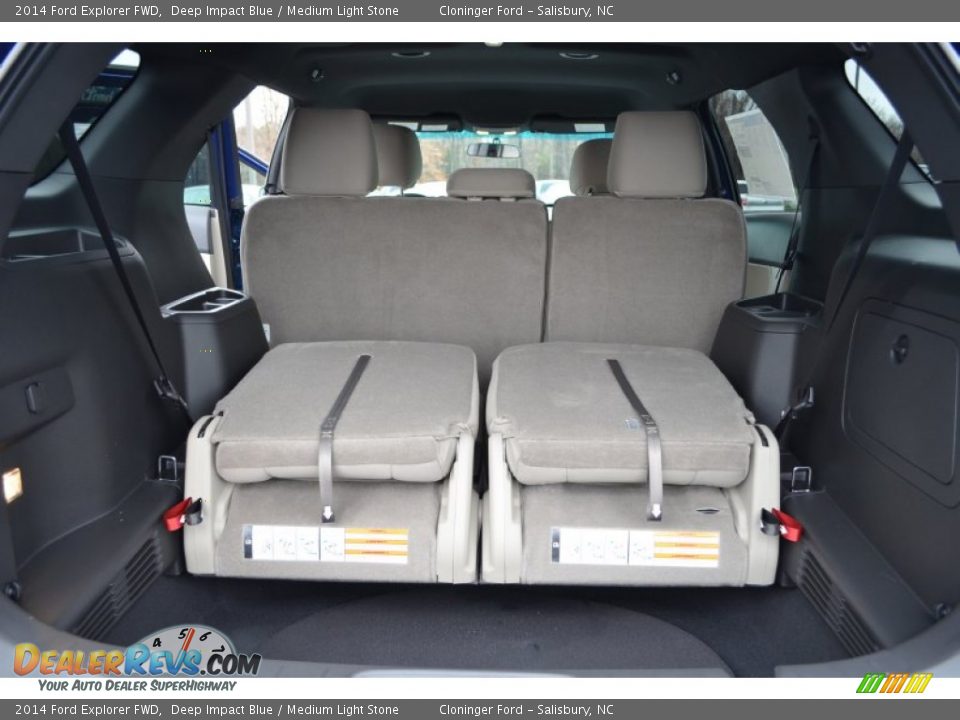 2014 Ford Explorer FWD Deep Impact Blue / Medium Light Stone Photo #8