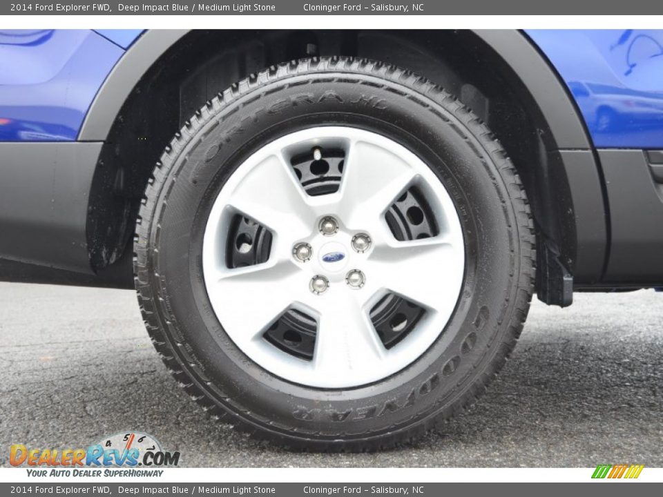 2014 Ford Explorer FWD Deep Impact Blue / Medium Light Stone Photo #10
