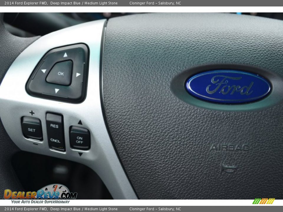 2014 Ford Explorer FWD Deep Impact Blue / Medium Light Stone Photo #21