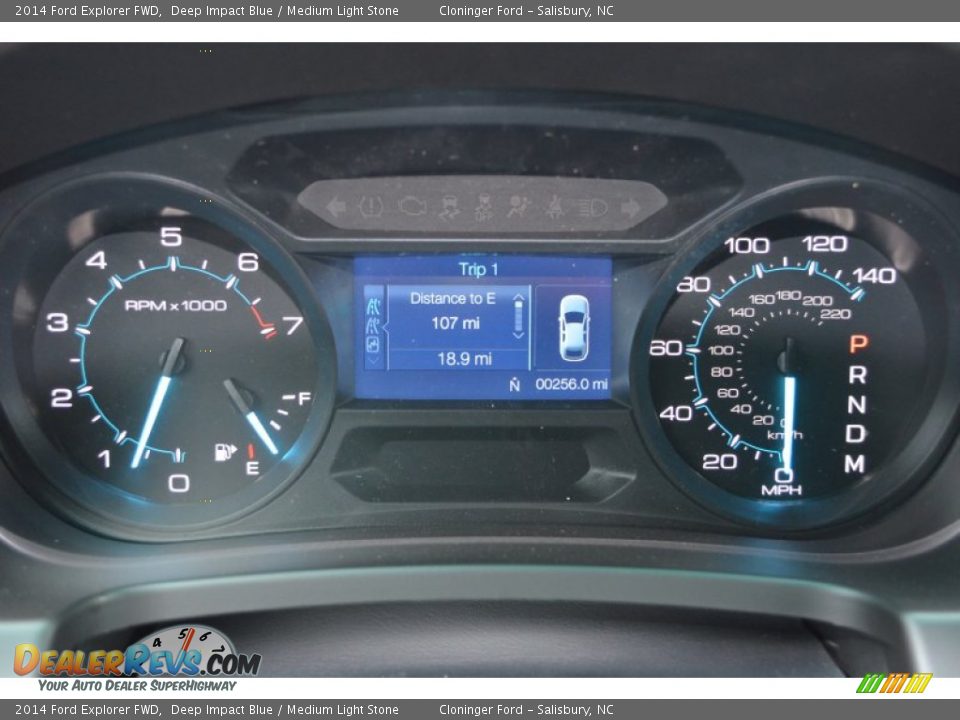 2014 Ford Explorer FWD Deep Impact Blue / Medium Light Stone Photo #23