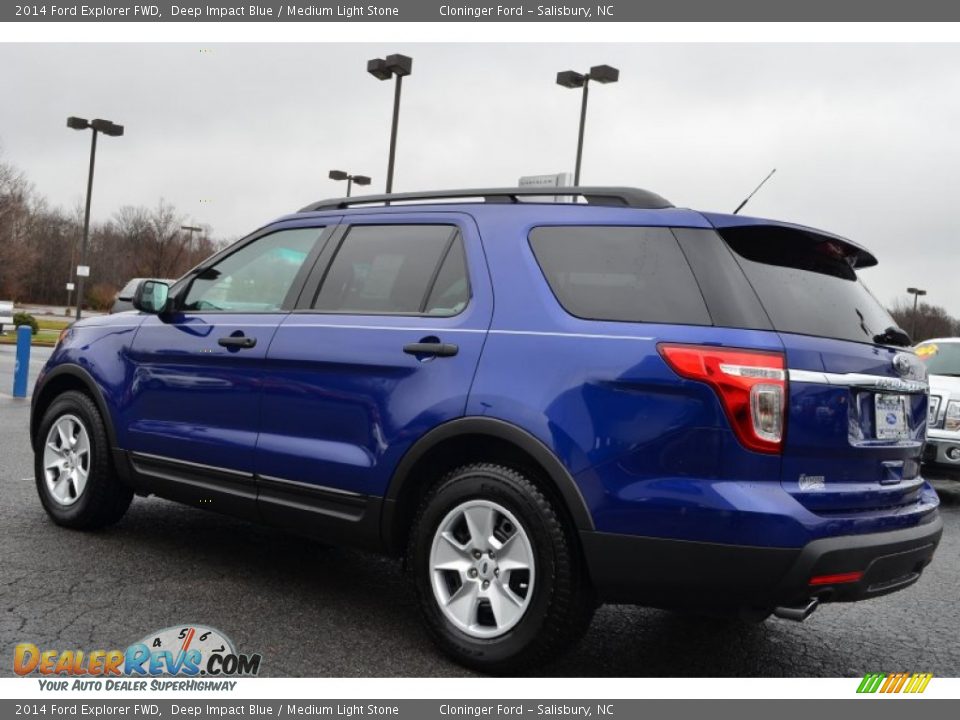 2014 Ford Explorer FWD Deep Impact Blue / Medium Light Stone Photo #26