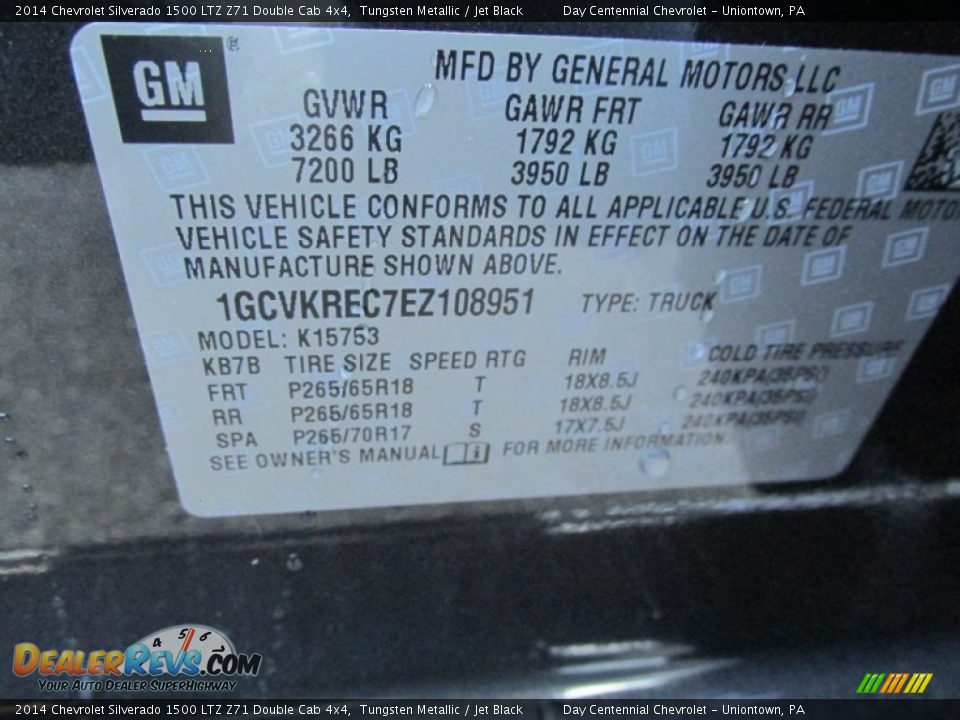 2014 Chevrolet Silverado 1500 LTZ Z71 Double Cab 4x4 Tungsten Metallic / Jet Black Photo #19