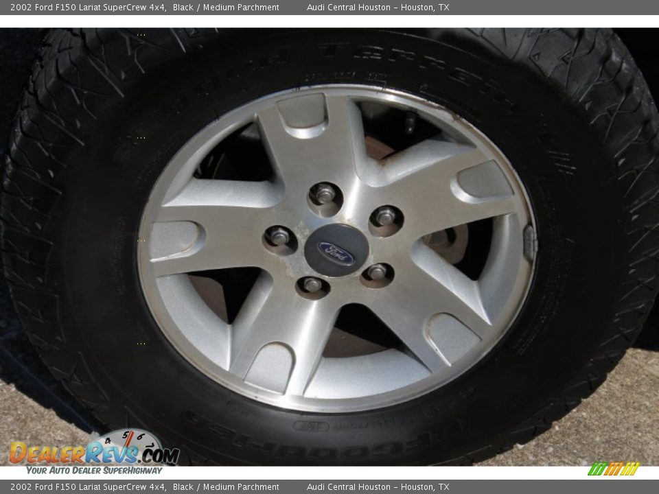2002 Ford F150 Lariat SuperCrew 4x4 Black / Medium Parchment Photo #4