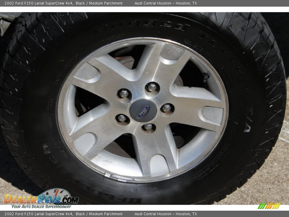 2002 Ford F150 Lariat SuperCrew 4x4 Black / Medium Parchment Photo #6