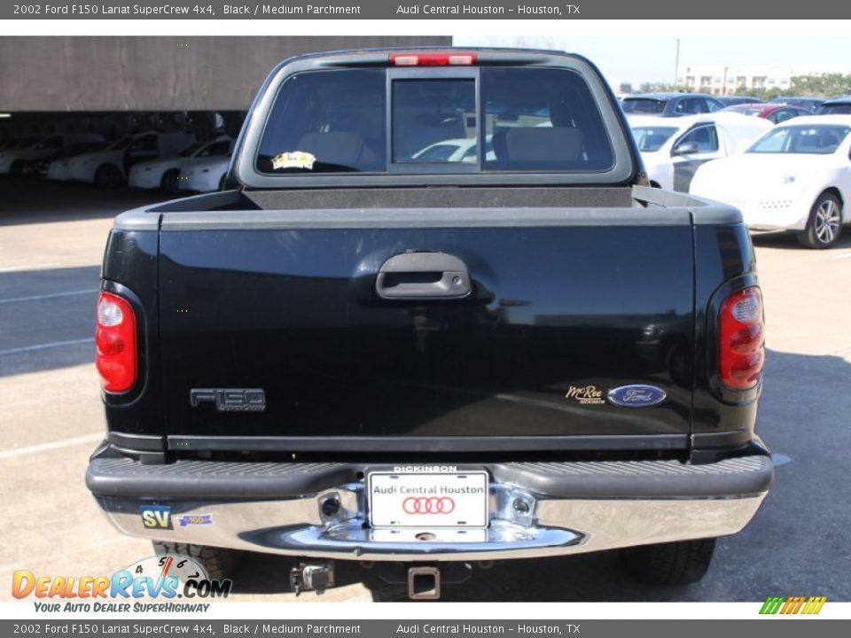 2002 Ford F150 Lariat SuperCrew 4x4 Black / Medium Parchment Photo #8
