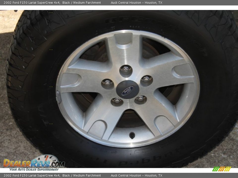 2002 Ford F150 Lariat SuperCrew 4x4 Black / Medium Parchment Photo #10