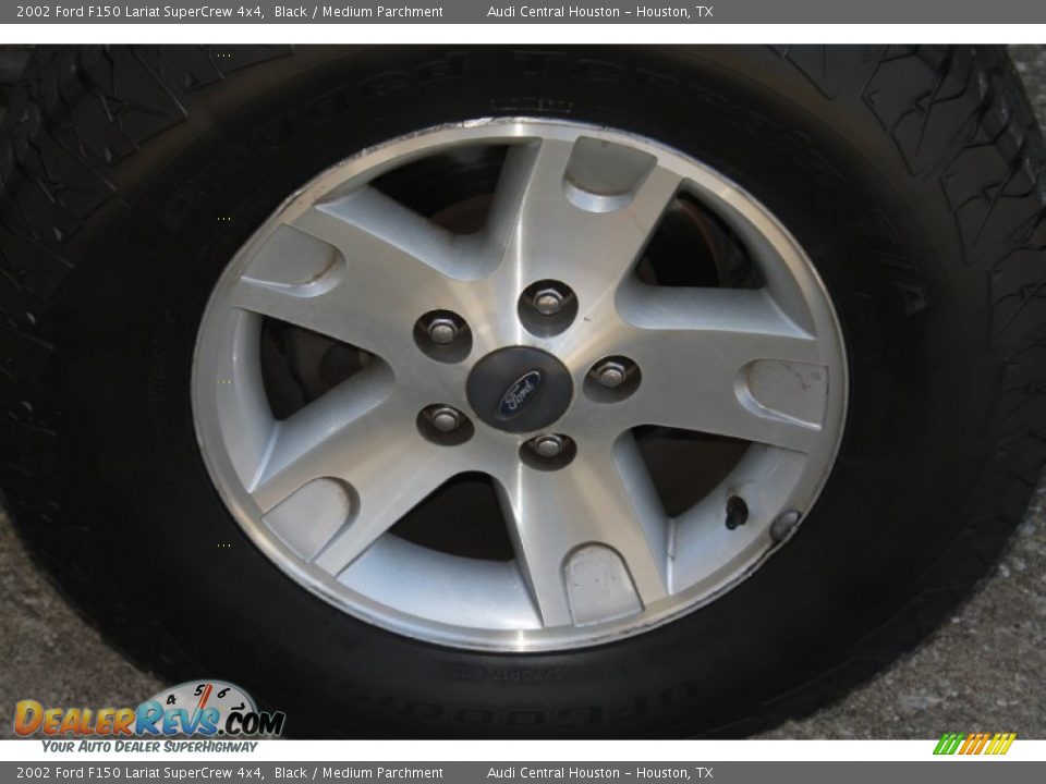 2002 Ford F150 Lariat SuperCrew 4x4 Black / Medium Parchment Photo #12