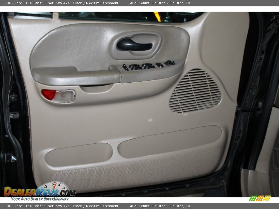 2002 Ford F150 Lariat SuperCrew 4x4 Black / Medium Parchment Photo #13