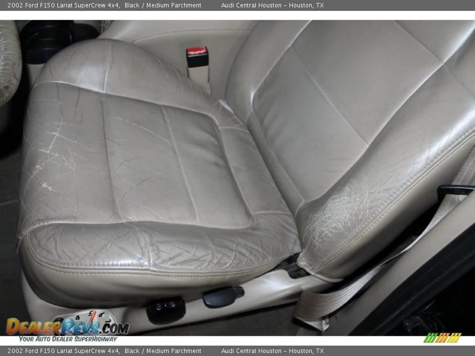 2002 Ford F150 Lariat SuperCrew 4x4 Black / Medium Parchment Photo #14