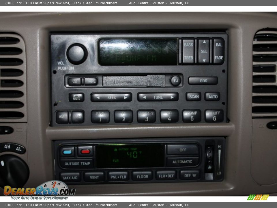 2002 Ford F150 Lariat SuperCrew 4x4 Black / Medium Parchment Photo #16