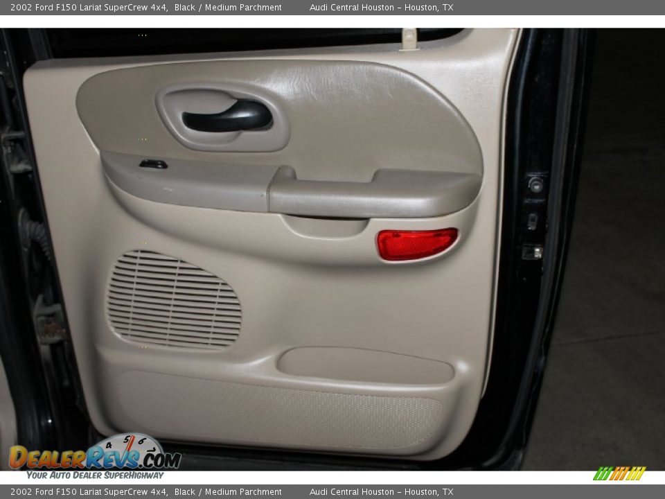 2002 Ford F150 Lariat SuperCrew 4x4 Black / Medium Parchment Photo #21