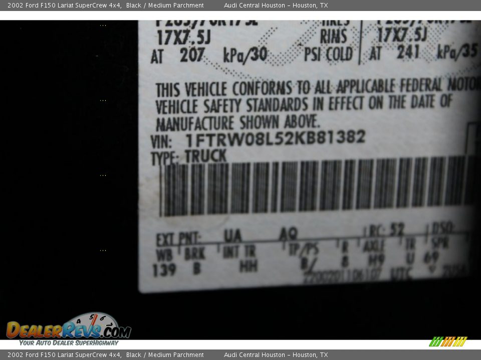 2002 Ford F150 Lariat SuperCrew 4x4 Black / Medium Parchment Photo #26