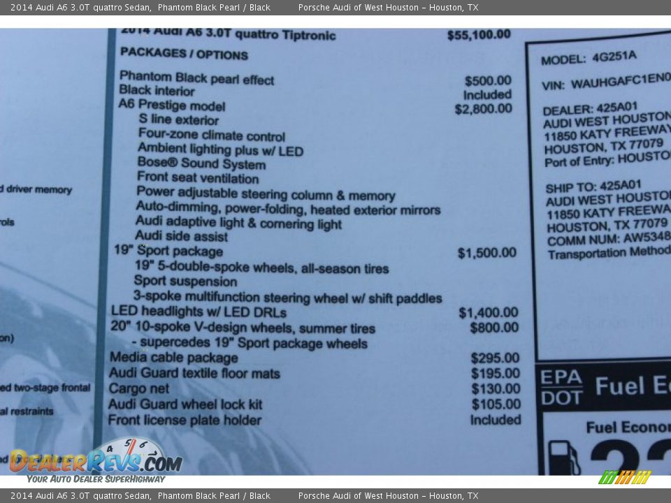 2014 Audi A6 3.0T quattro Sedan Phantom Black Pearl / Black Photo #36