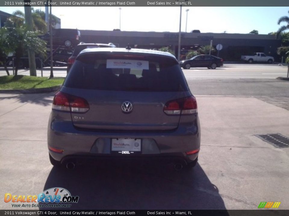 2011 Volkswagen GTI 4 Door United Gray Metallic / Interlagos Plaid Cloth Photo #4