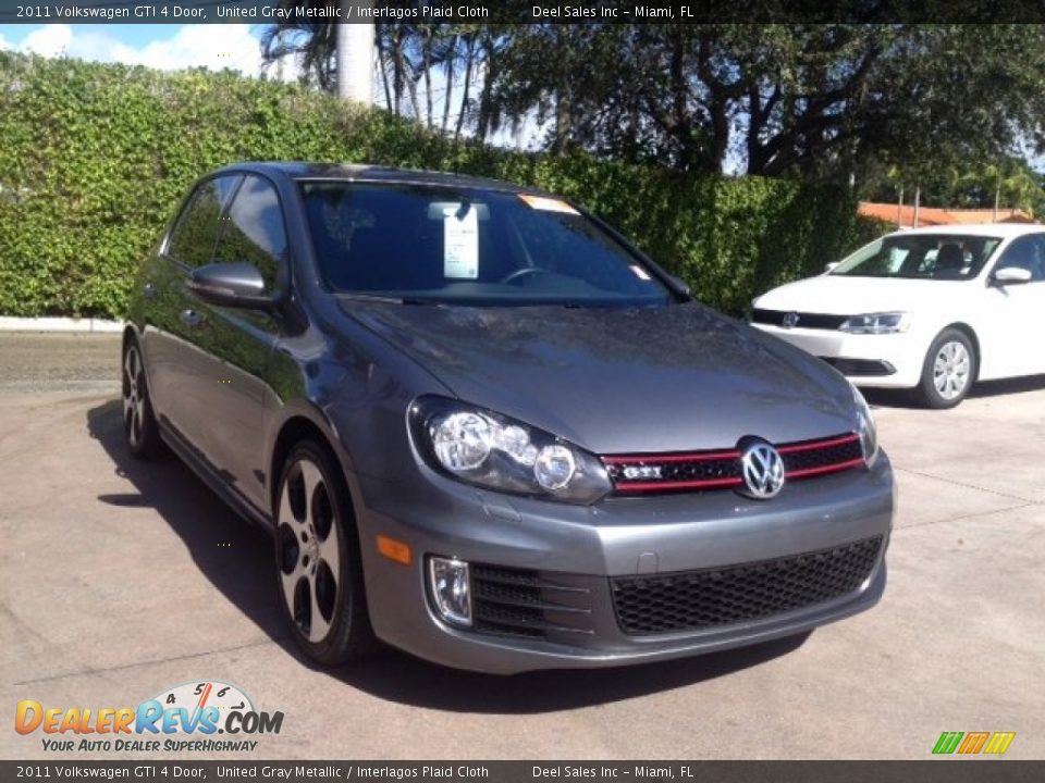 2011 Volkswagen GTI 4 Door United Gray Metallic / Interlagos Plaid Cloth Photo #7