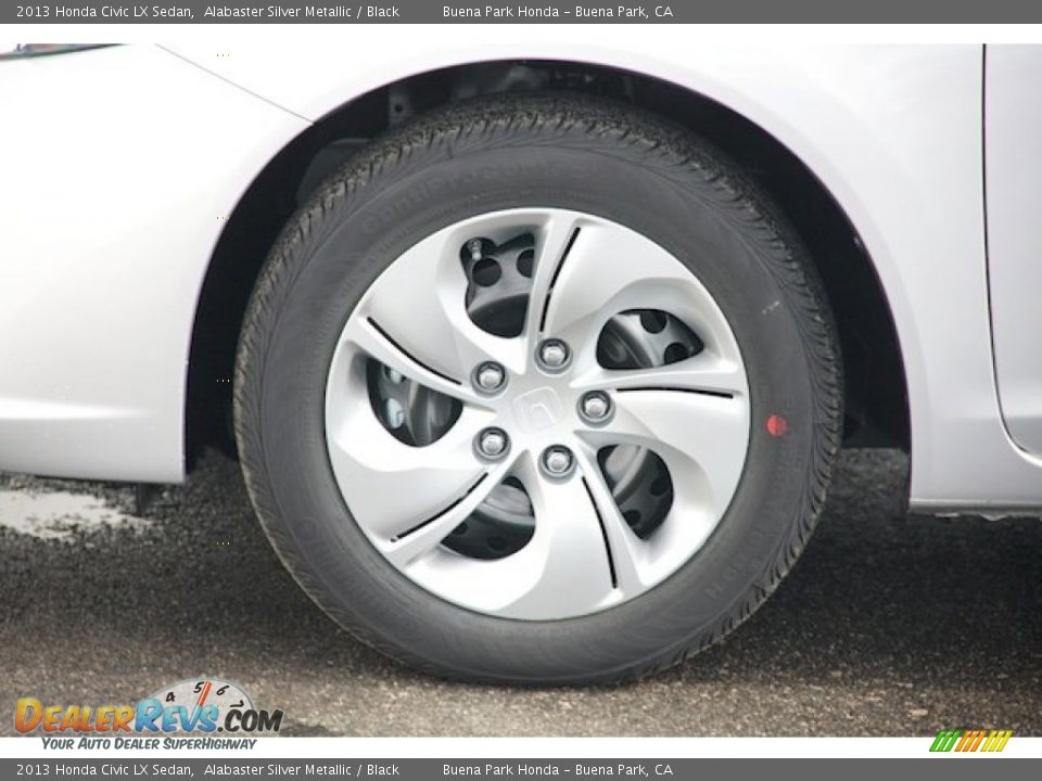 2013 Honda Civic LX Sedan Alabaster Silver Metallic / Black Photo #7