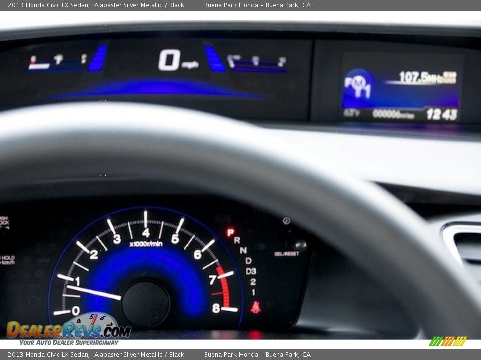 2013 Honda Civic LX Sedan Alabaster Silver Metallic / Black Photo #14