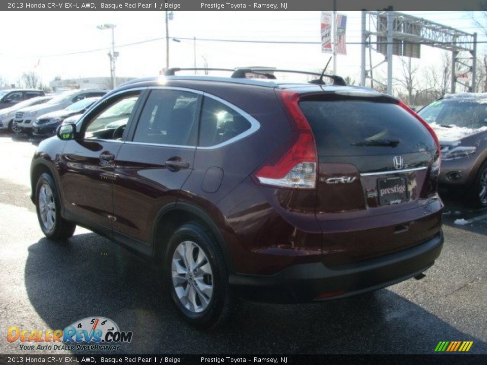 2013 Honda CR-V EX-L AWD Basque Red Pearl II / Beige Photo #4