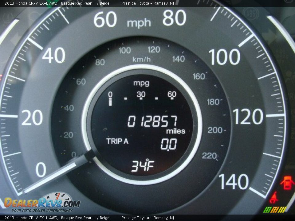 2013 Honda CR-V EX-L AWD Basque Red Pearl II / Beige Photo #10