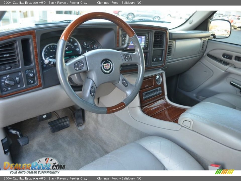 2004 Cadillac Escalade AWD Black Raven / Pewter Gray Photo #10