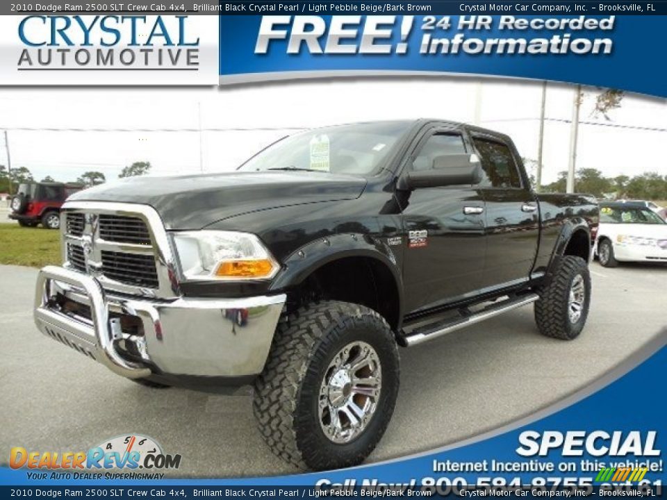 2010 Dodge Ram 2500 SLT Crew Cab 4x4 Brilliant Black Crystal Pearl / Light Pebble Beige/Bark Brown Photo #1