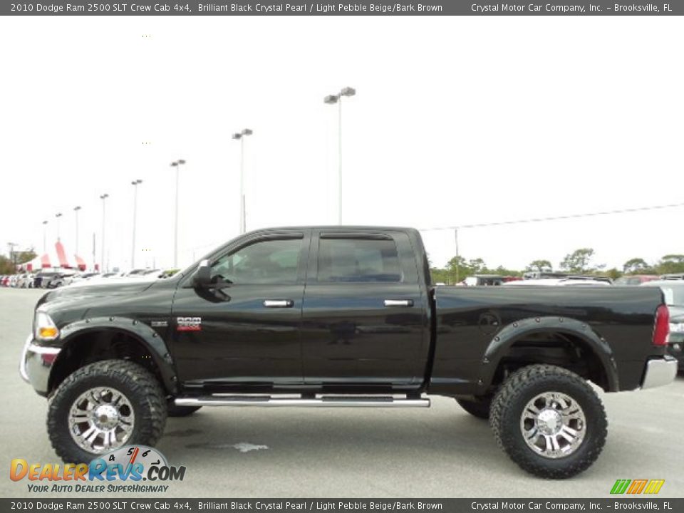 2010 Dodge Ram 2500 SLT Crew Cab 4x4 Brilliant Black Crystal Pearl / Light Pebble Beige/Bark Brown Photo #2