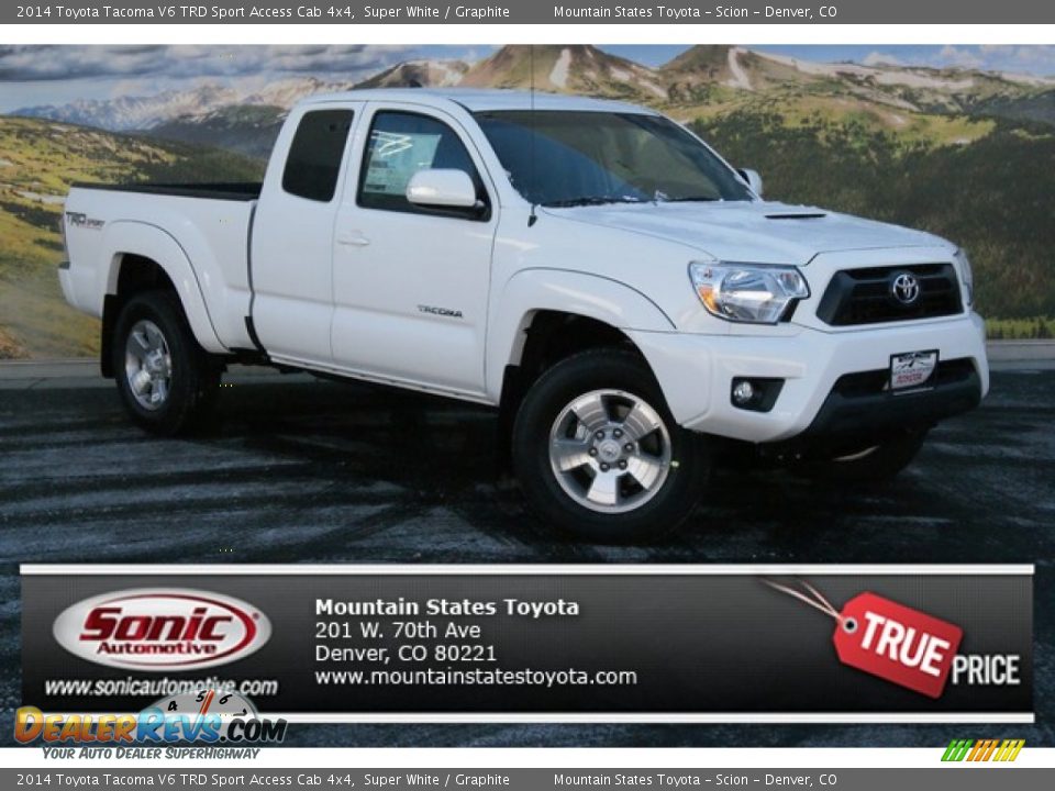 2014 Toyota Tacoma V6 TRD Sport Access Cab 4x4 Super White / Graphite Photo #1