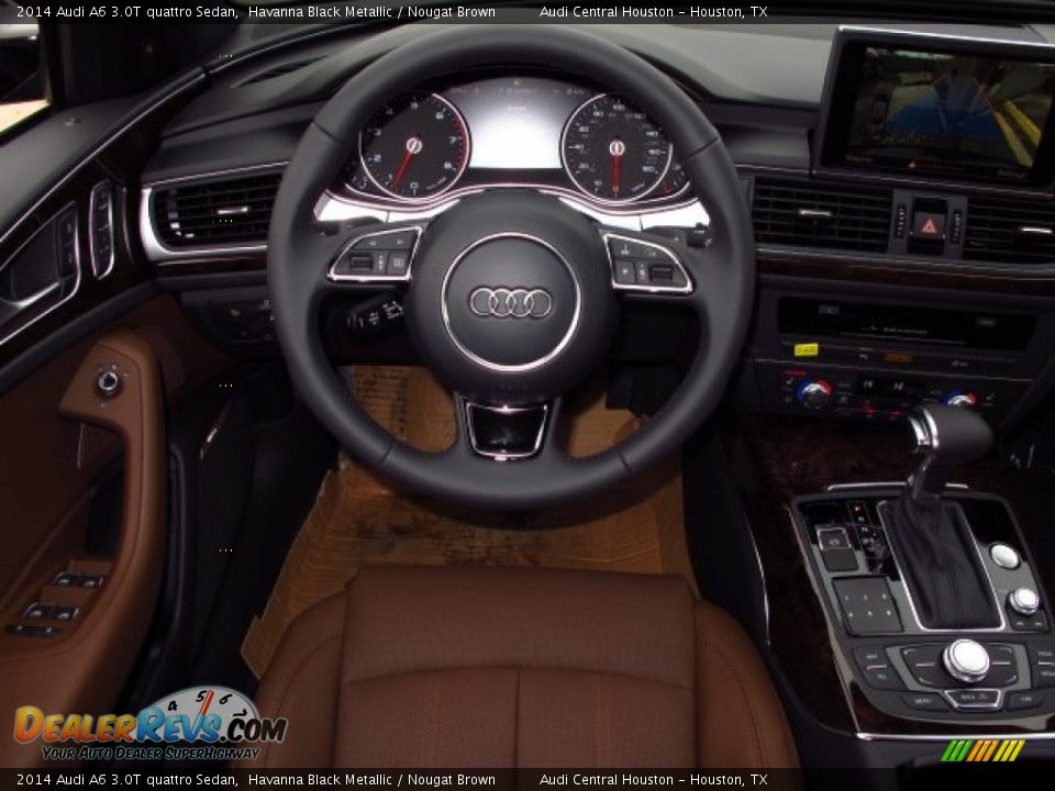 2014 Audi A6 3.0T quattro Sedan Havanna Black Metallic / Nougat Brown Photo #14