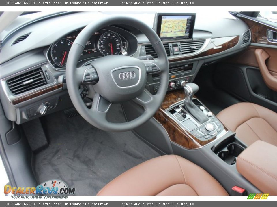2014 Audi A6 2.0T quattro Sedan Ibis White / Nougat Brown Photo #12