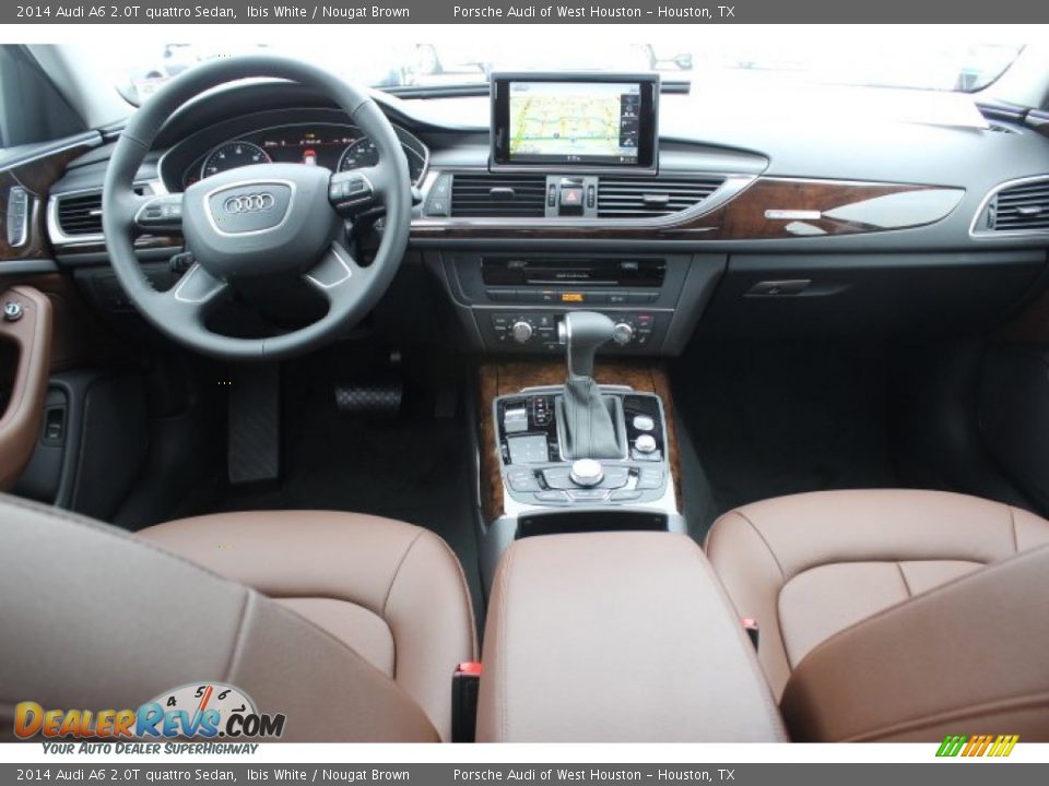 2014 Audi A6 2.0T quattro Sedan Ibis White / Nougat Brown Photo #33