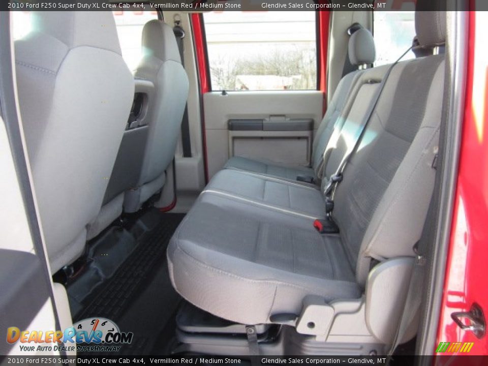 2010 Ford F250 Super Duty XL Crew Cab 4x4 Vermillion Red / Medium Stone Photo #7