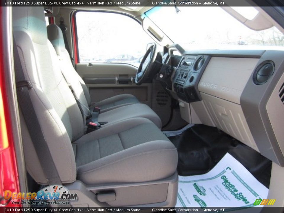 2010 Ford F250 Super Duty XL Crew Cab 4x4 Vermillion Red / Medium Stone Photo #11
