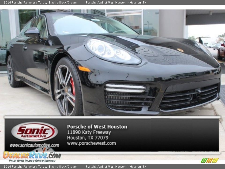 2014 Porsche Panamera Turbo Black / Black/Cream Photo #1