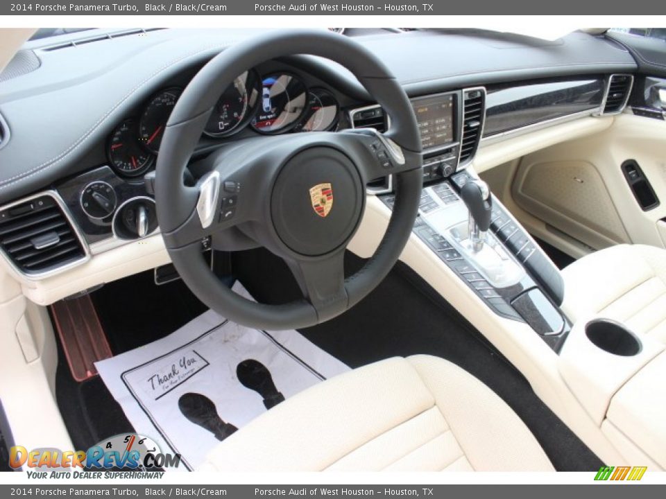 Black/Cream Interior - 2014 Porsche Panamera Turbo Photo #13